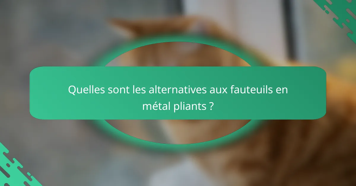 Quelles sont les alternatives aux fauteuils en métal pliants ?